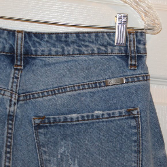 Kancan High Rise Distressed Destroyed jean shorts - Picture 6 of 8